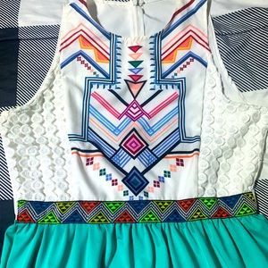 Floor length dress with upper designs